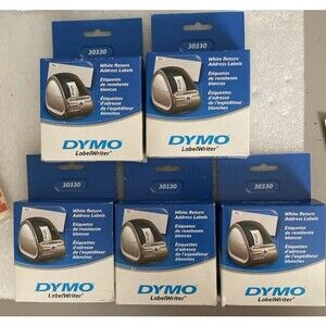 DYMO LabelWriter Return Address Labels 3/4 x 2 White 500 Labels/Roll 30330 LOT 5